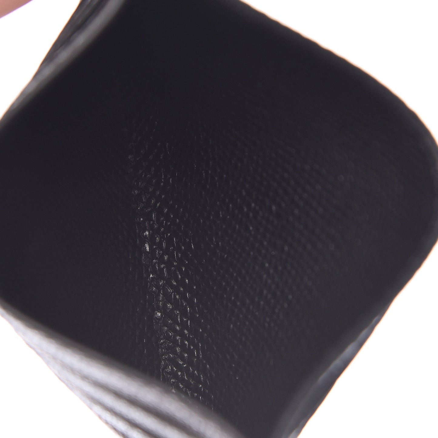 Grained Calfskin Card Holder Black