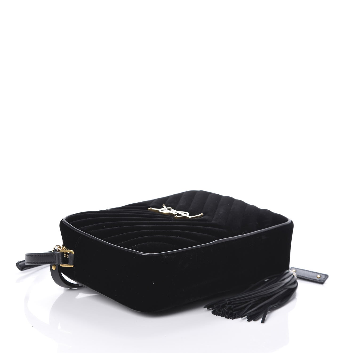 Saint Laurent Velvet Matelasse Monogram Lou Camera Bag Black 4 of 8