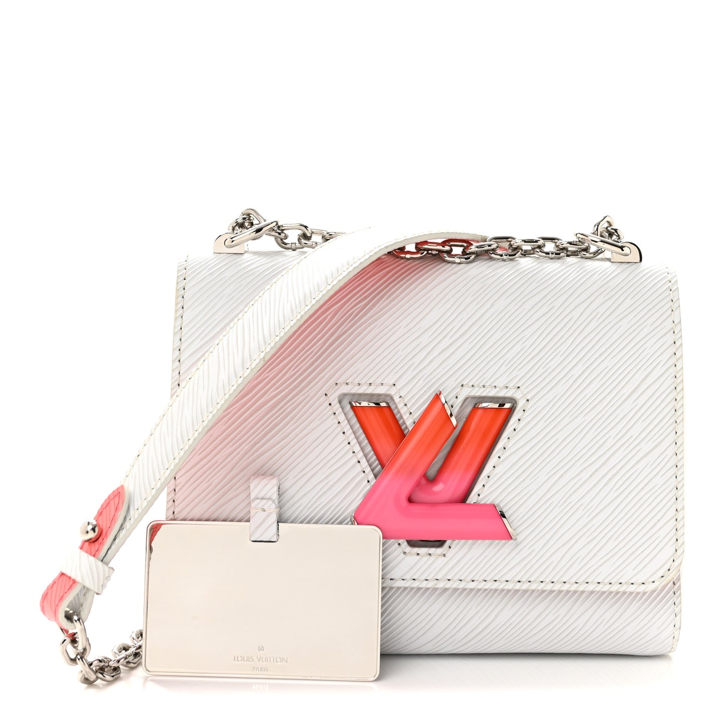Epi Twist Braided Strap Shoulder Bag PM White PInk