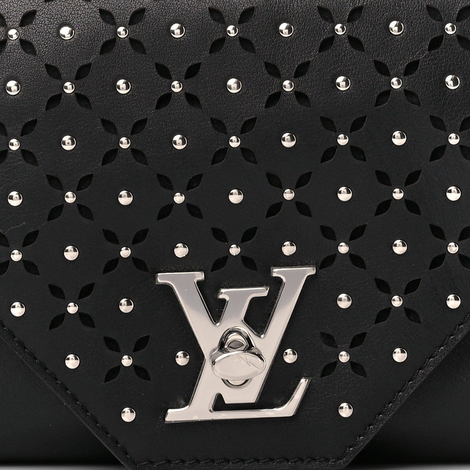 Louis Vuitton Calfskin Perforated Studded Love Note Black 8 of 10