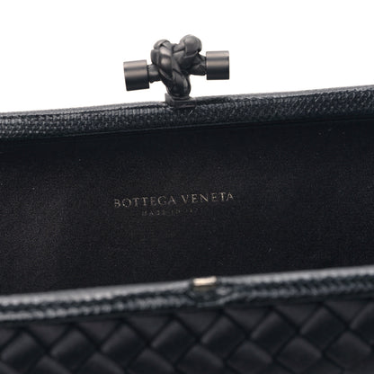 Bottega Veneta Satin Ayers Intreccio Impero Stretch Knot Clutch Black 6 of 8