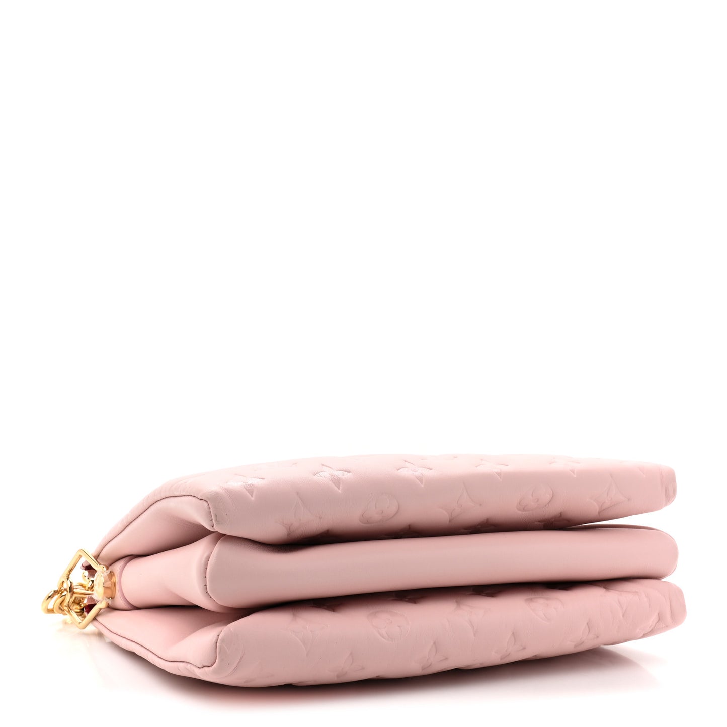 LOUIS VUITTON Lambskin Embossed Monogram Coussin PM Rose