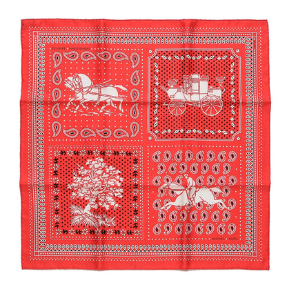 Hermes Silk Ecuries Parisiennes Bandana Scarf 55 Rouge Noir Blanc 1 of 5