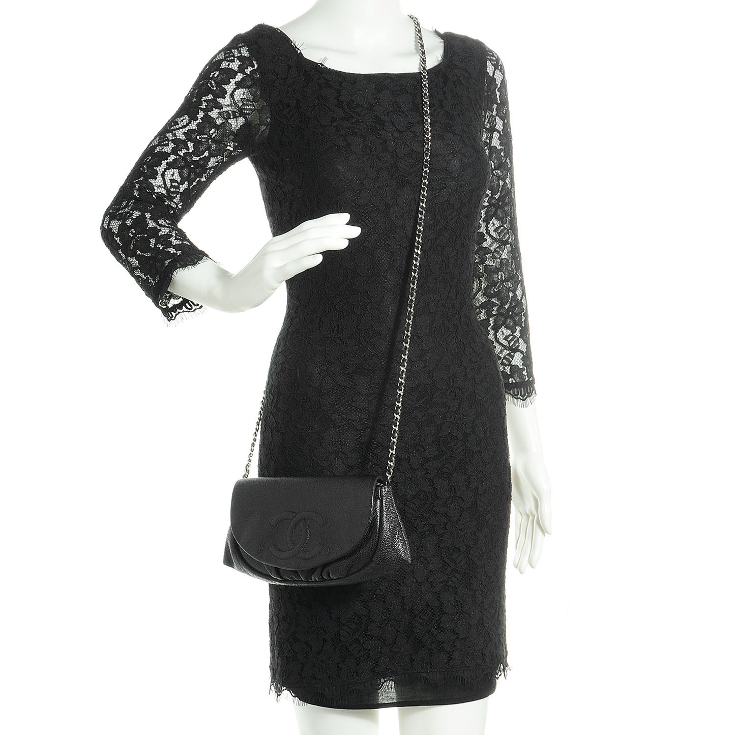 Caviar Half Moon Wallet On Chain WOC Black