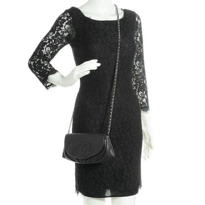 Chanel Caviar Half Moon Wallet On Chain WOC Black 2 of 9