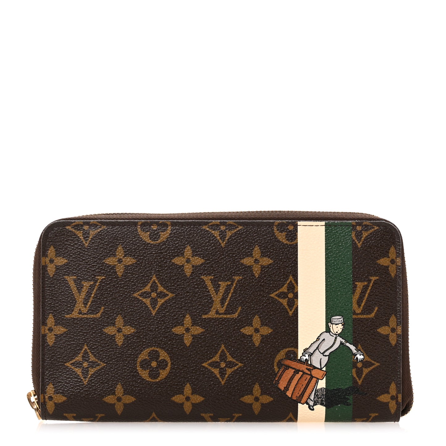 Monogram Groom Zippy Organizer Wallet Green