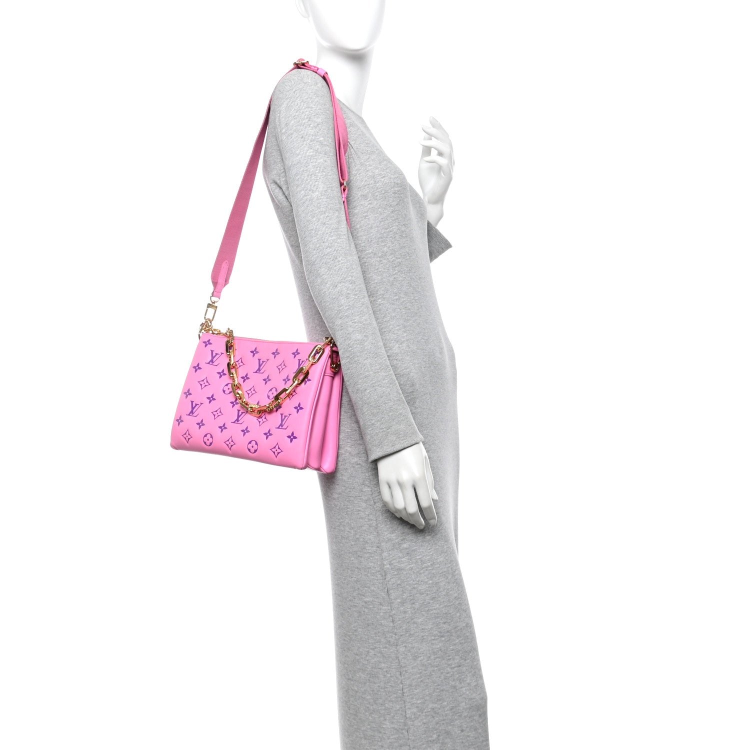 Louis Vuitton Lambskin Embossed Monogram Vuittamins Coussin PM Rose Violet 2 of 9