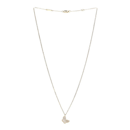 Van Cleef & Arpels 18K Yellow Gold Mother of Pearl Sweet Alhambra Butterfly Pendant Necklace 3 of 7