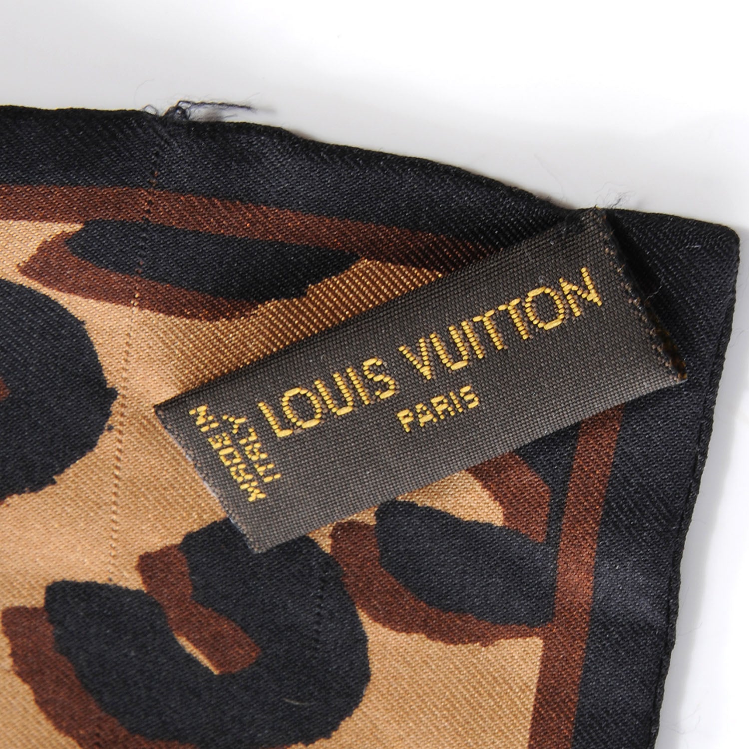 Louis Vuitton Silk Leopard Bandeau Scarf Marron 5 of 6