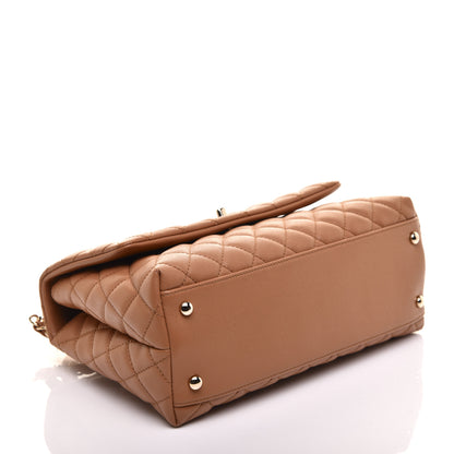 Chanel Caviar Quilted Small Coco Handle Flap Brown 4 of 10