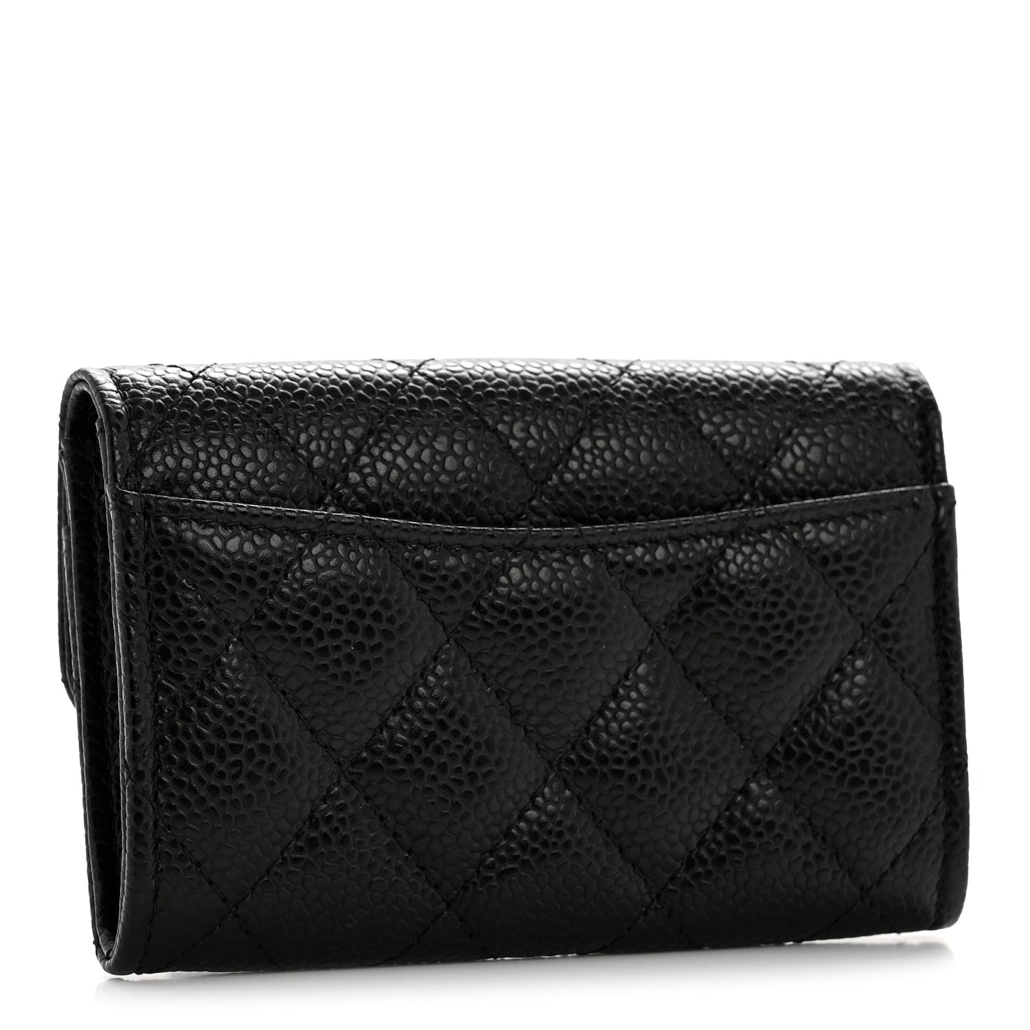 Chanel Caviar Quilted Flap Card Holder Wallet Black 3 of 9