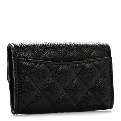Chanel Caviar Quilted Flap Card Holder Wallet Black 3 of 9