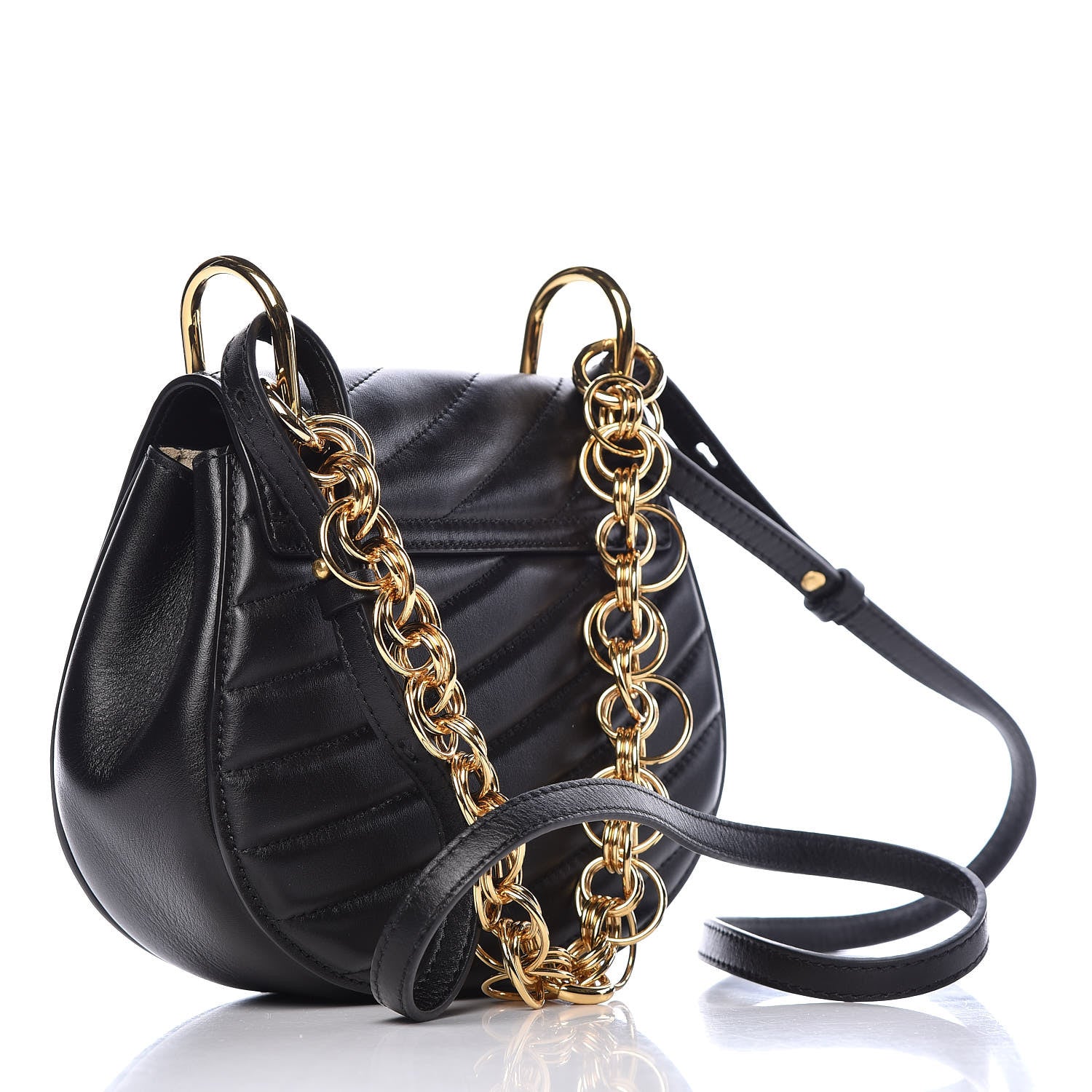 Chloe Calfskin Quilted Mini Drew Bijou Shoulder Bag Black 3 of 10
