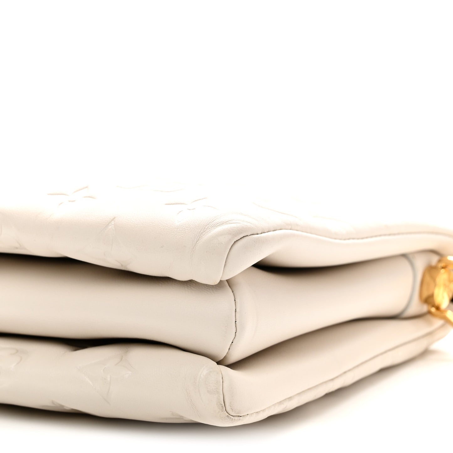 Lambskin Embossed Monogram Coussin PM Beige Cream