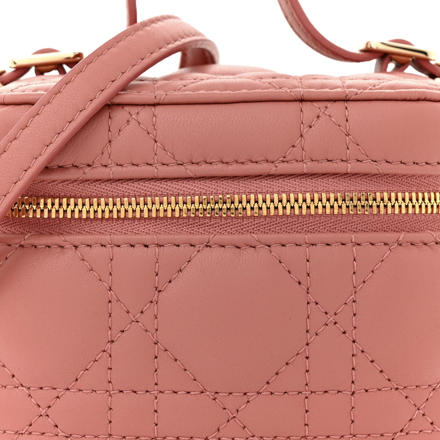 Lambskin Cannage Micro Vanity Case Deep Nude