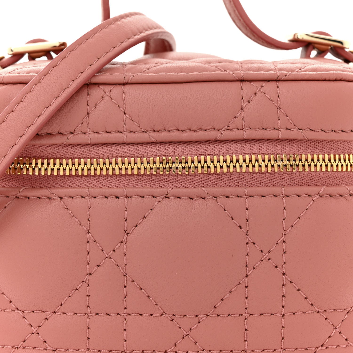 Christian Dior Lambskin Cannage Micro Vanity Case Deep Nude 7 of 9