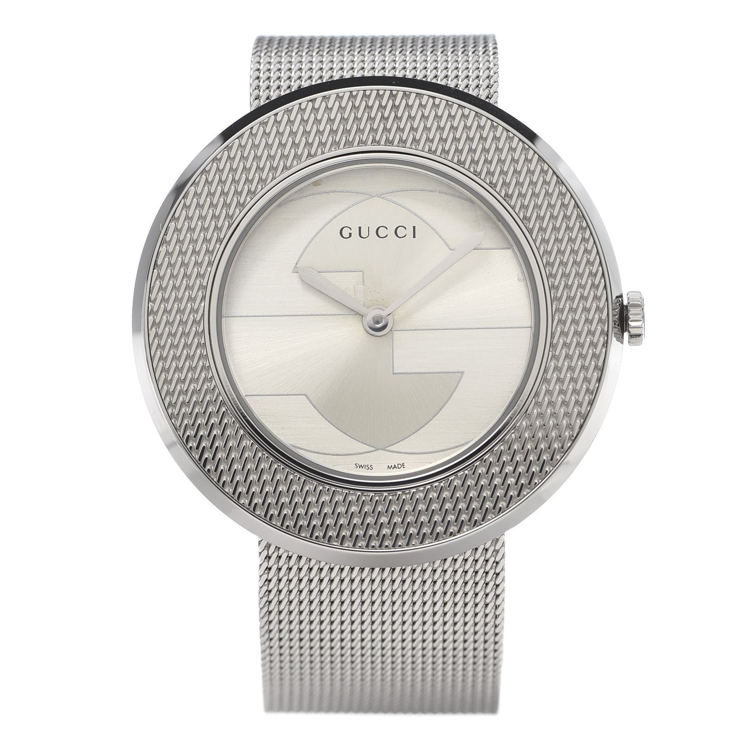 Gucci Stainless Steel 36mm U-Play Mesh Quartz Watch 1 of 6