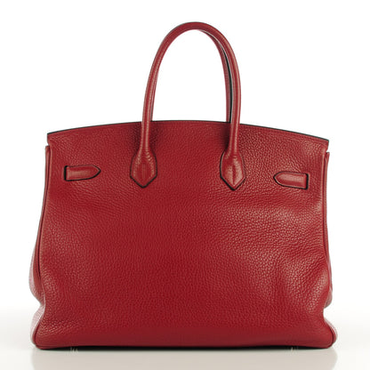 Hermes Taurillon Clemence Birkin 35 Rouge H 14 of 19