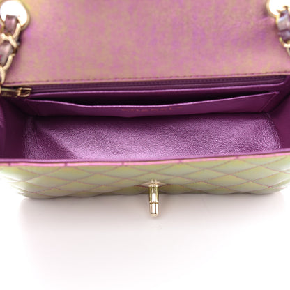 Chanel Iridescent Lambskin Quilted Mini Rectangular Flap Purple 5 of 9