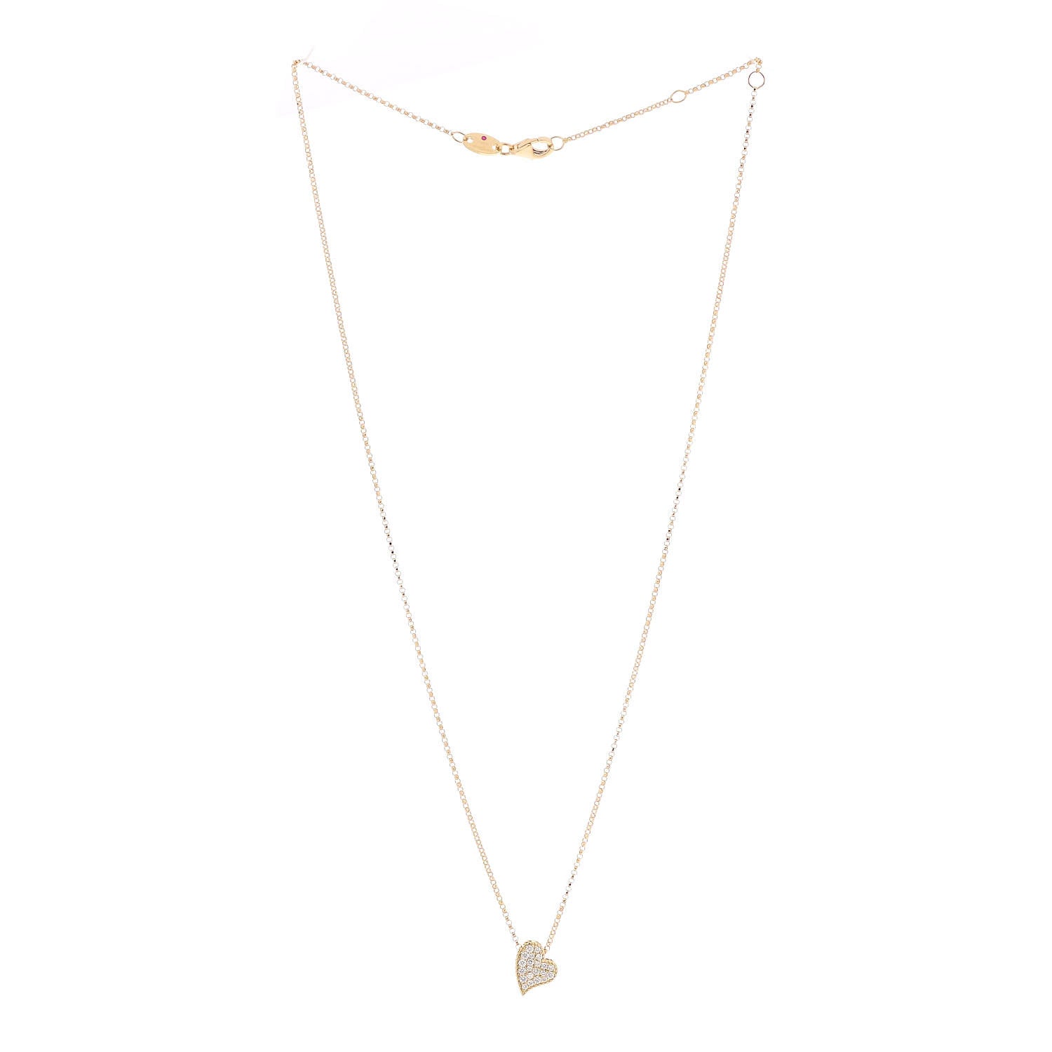 Roberto Coin 18K Yellow Gold Diamond Princess Heart Pendant Necklace 3 of 6
