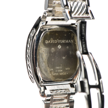 David Yurman Stainless Steel Diamond Bezel Purple Mother of Pearl 32mm Thoroughbred Quartz Watch 4 of 6