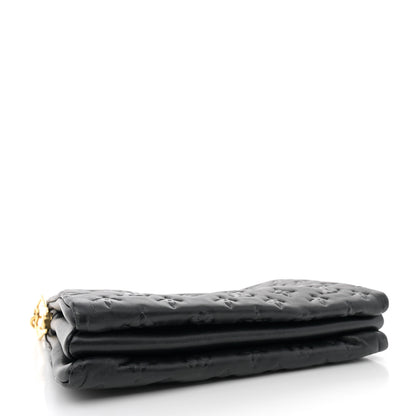 Louis Vuitton Lambskin Embossed Monogram Coussin PM Black 4 of 12