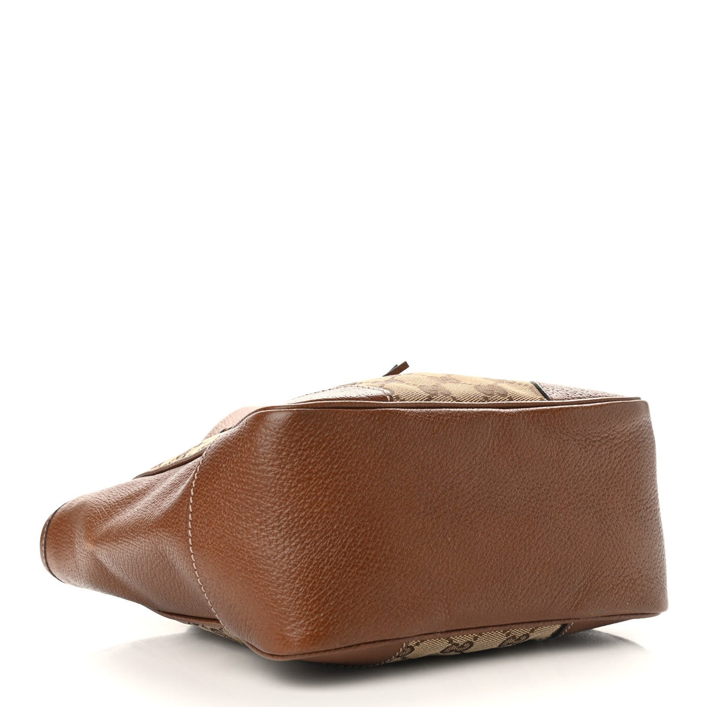 Monogram Textured Calfskin Mini Bree Top Handle Bag Beige Ebony Nocciola