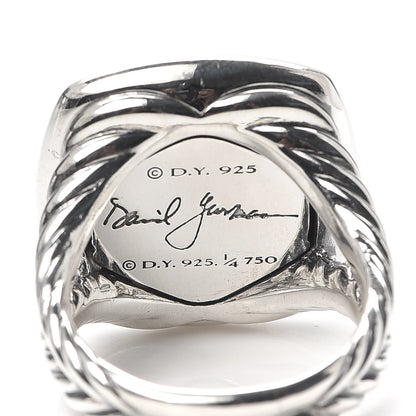 David Yurman Sterling Silver 18K Yellow Gold Diamond 17mm Albion Ring 58 8.5 5 of 6