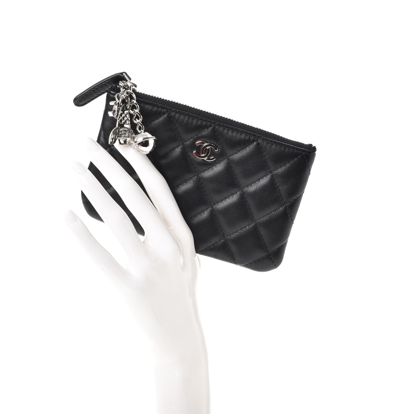 Lambskin Quilted Small Ground Control Cosmetic Case Black