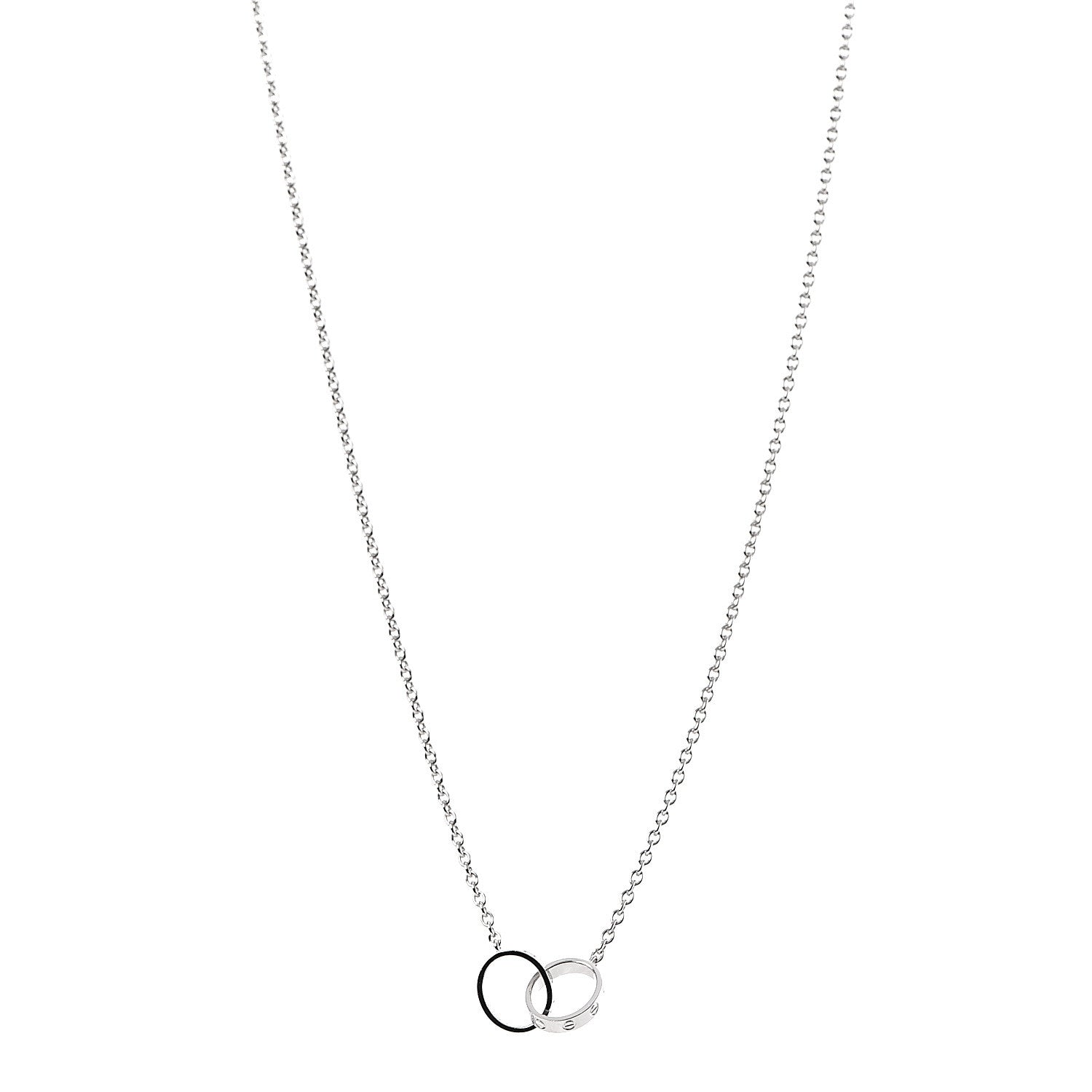 Cartier 18K White Gold Interlocking LOVE Necklace 1 of 8