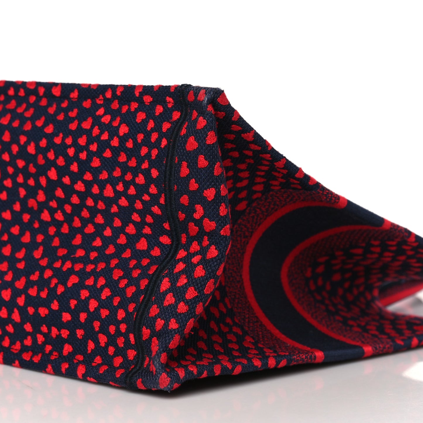 Canvas Embroidered Pop Heart I Love Paris Medium Book Tote Red Multicolor