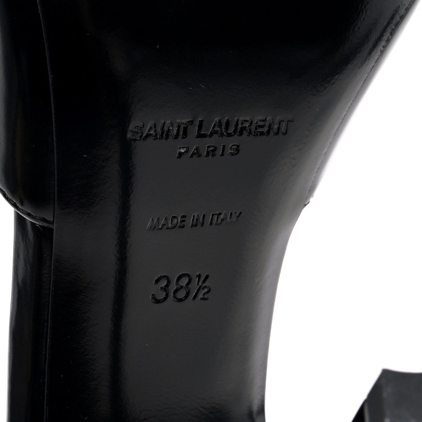 Patent Calfskin Dorsay 110 Pumps 38.5 Black