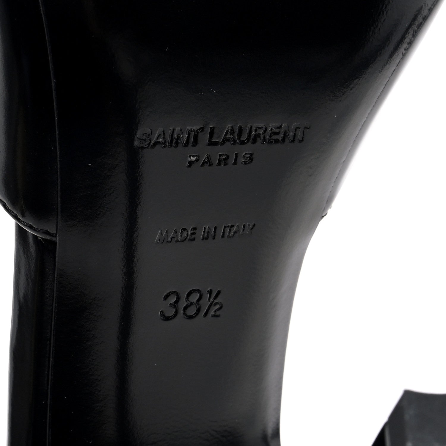 Saint Laurent Patent Calfskin Dorsay 110 Pumps 38.5 Black 6 of 8