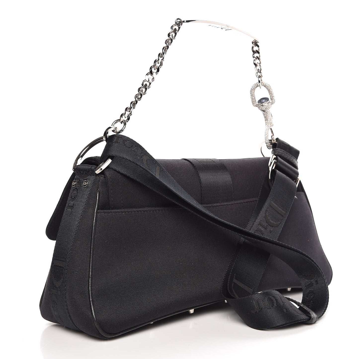 Silk Jersey Crystal Hardcore Clutch Black