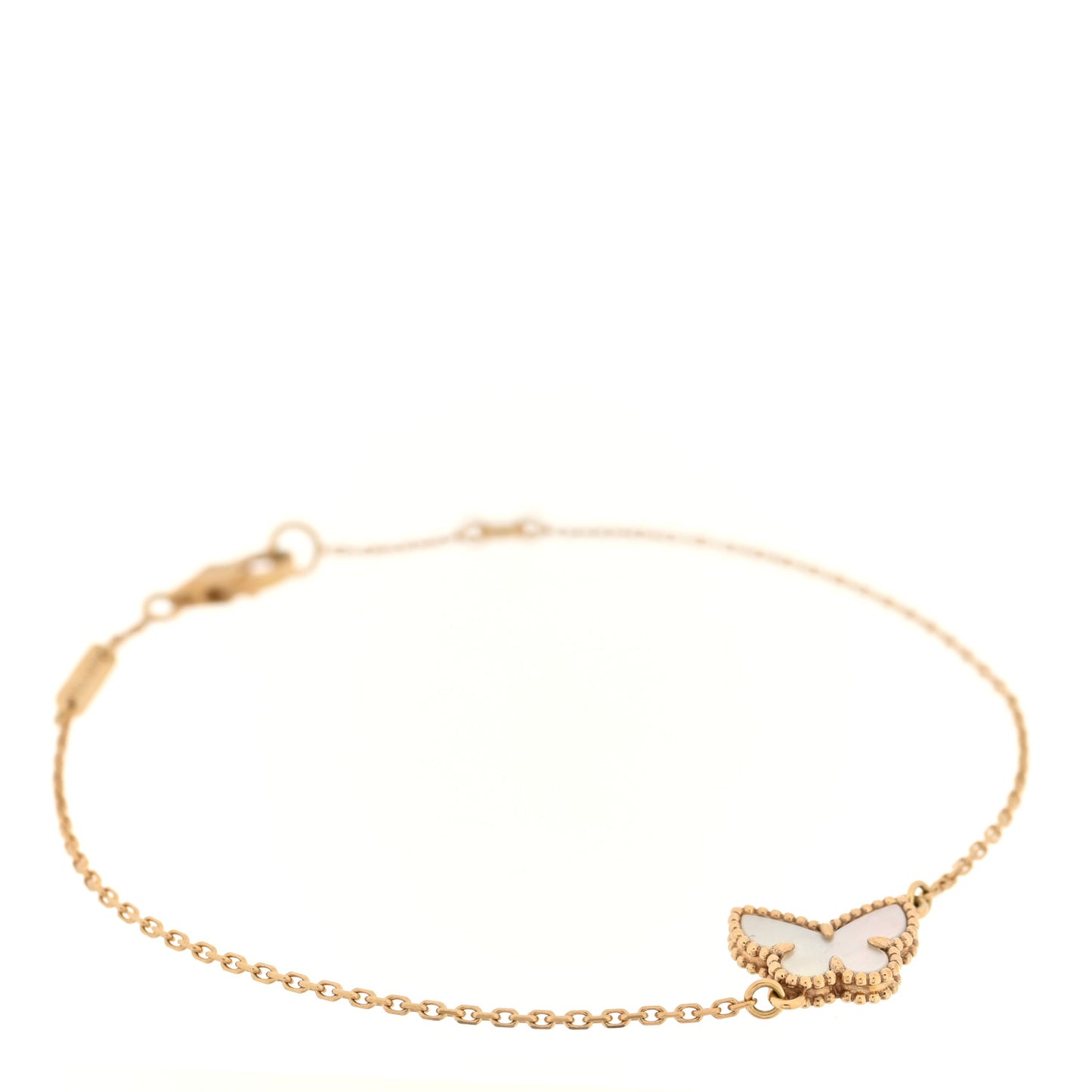 18K Yellow Gold Mother of Pearl Sweet Alhambra Butterfly Bracelet