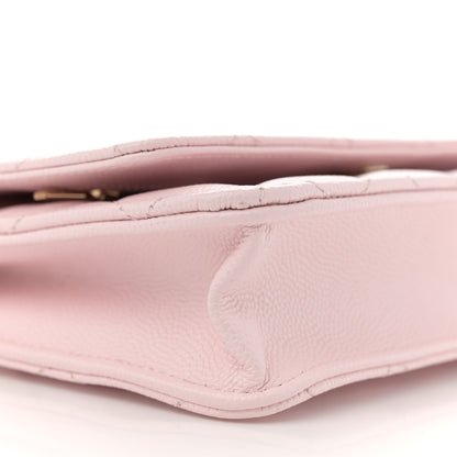 Chanel Caviar Quilted Wallet on Chain WOC Light Pink 9 of 10