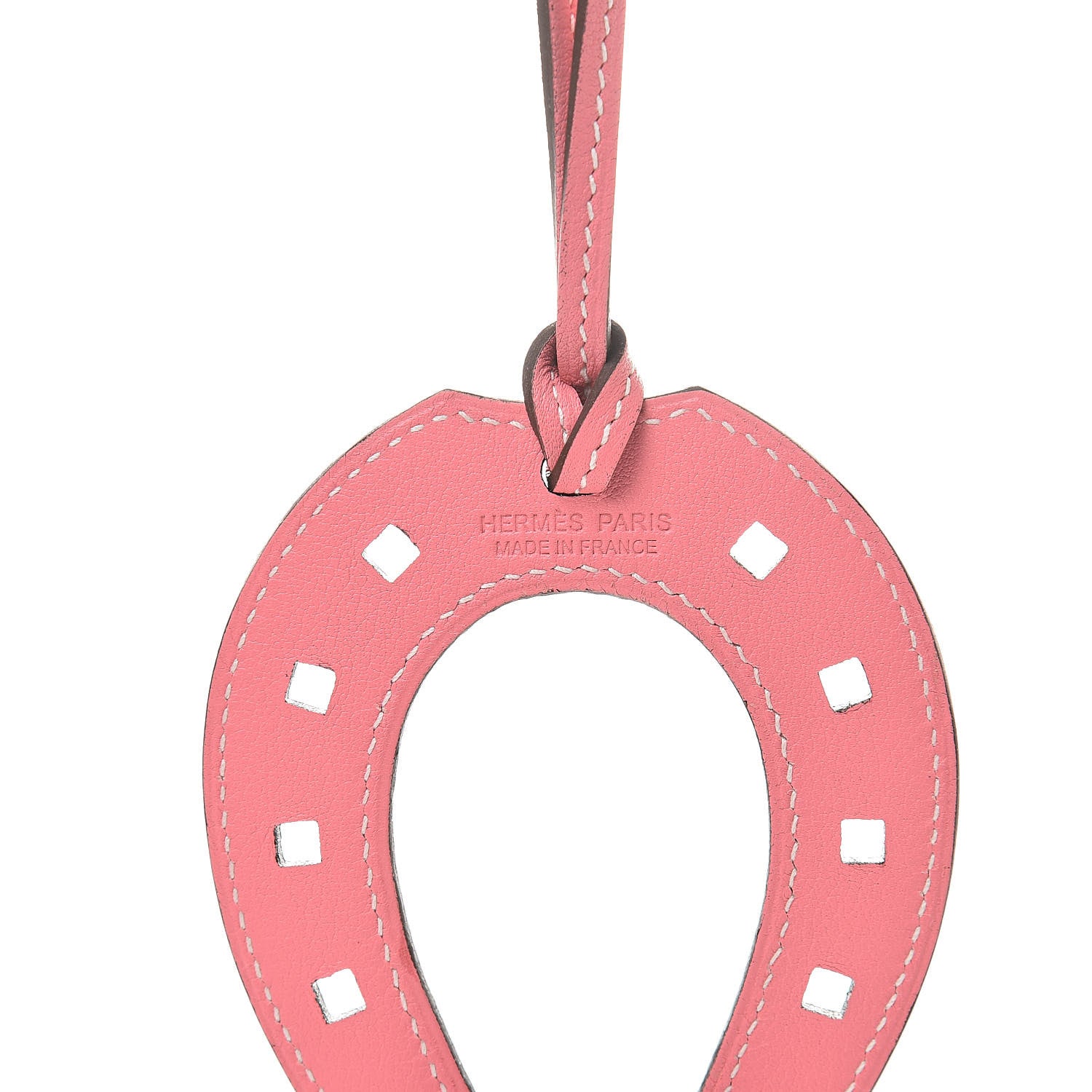 Hermes Swift Paddock Horseshoe Bag Charm Rose Ete 3 of 4