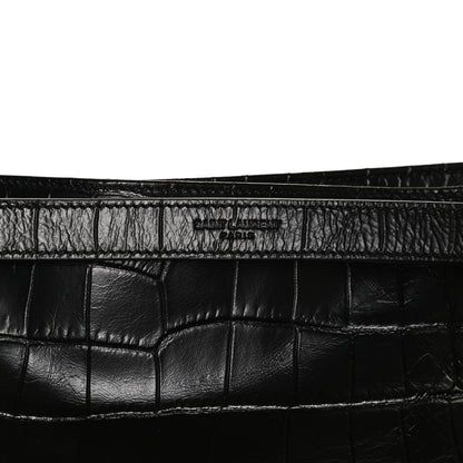 Saint Laurent Calfskin Crocodile Embossed Monogram Large Niki Shopping Bag Black 13 of 13