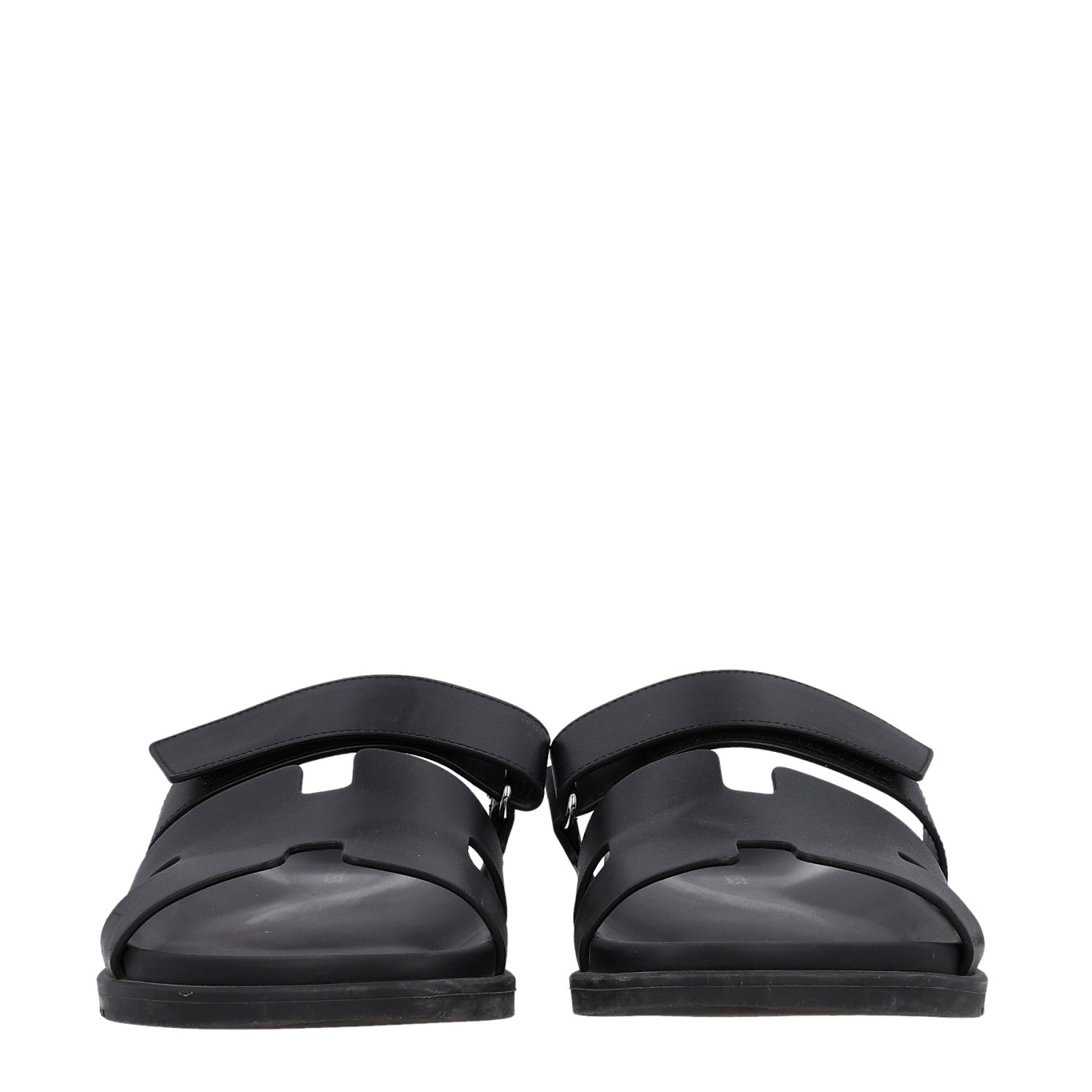 Hermes Calfskin Mens Chypre Sandals 42 Black 3 of 11