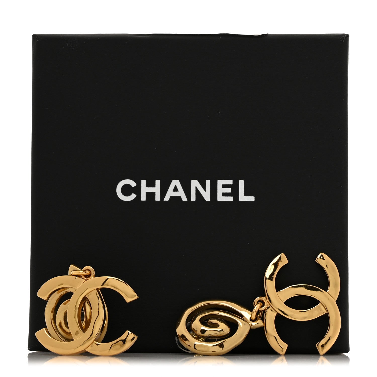 Chanel Metal CC Swirl Dangle Earrings Gold 6 of 6