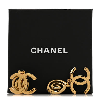 Chanel Metal CC Swirl Dangle Earrings Gold 6 of 6