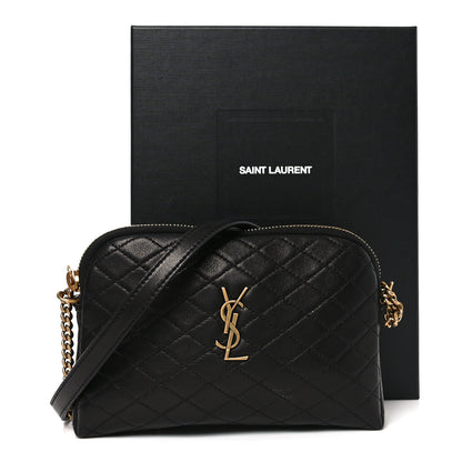 Saint Laurent Lambskin Quilted Gaby Zipped Pouch Black 10 of 10