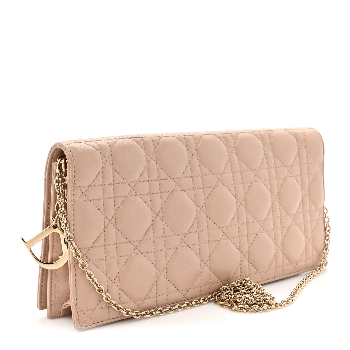 Christian Dior Lambskin Cannage Lady Dior Convertible Clutch Pink 5 of 16
