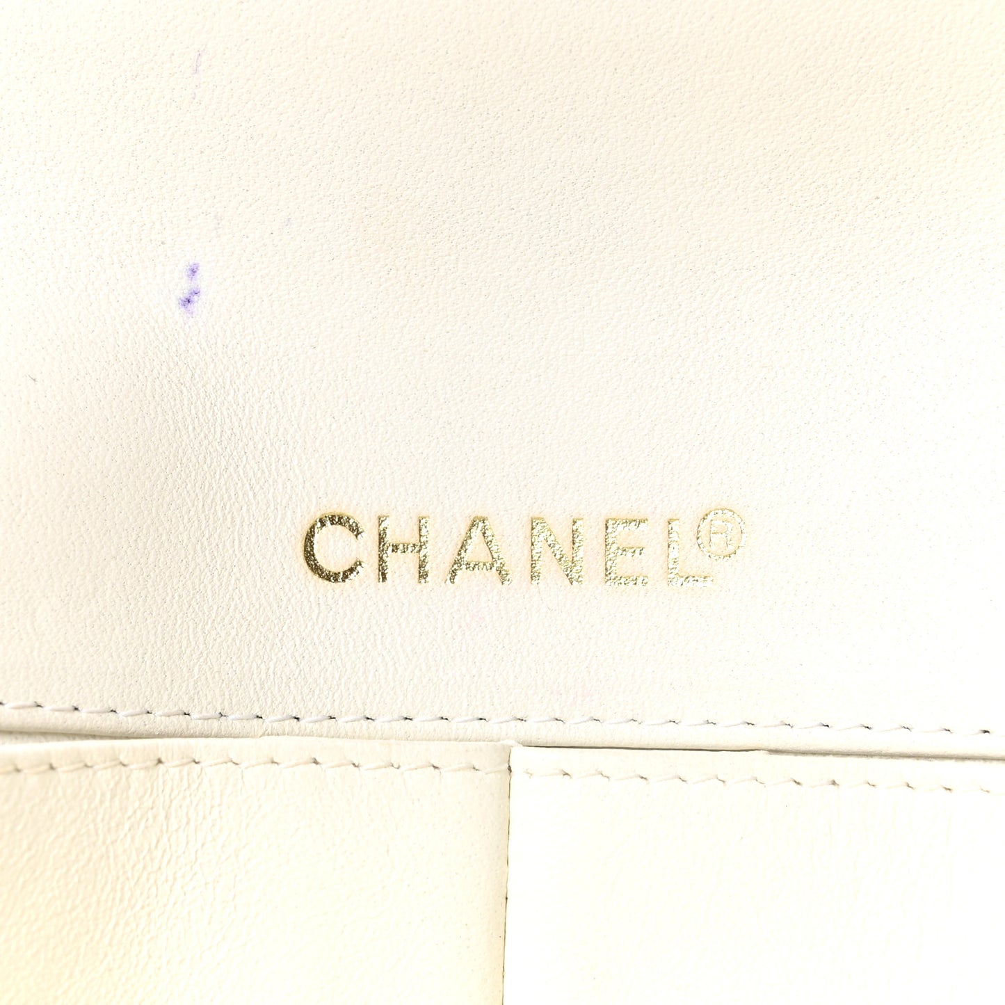 Lambskin East West Chocolate Bar Flap White