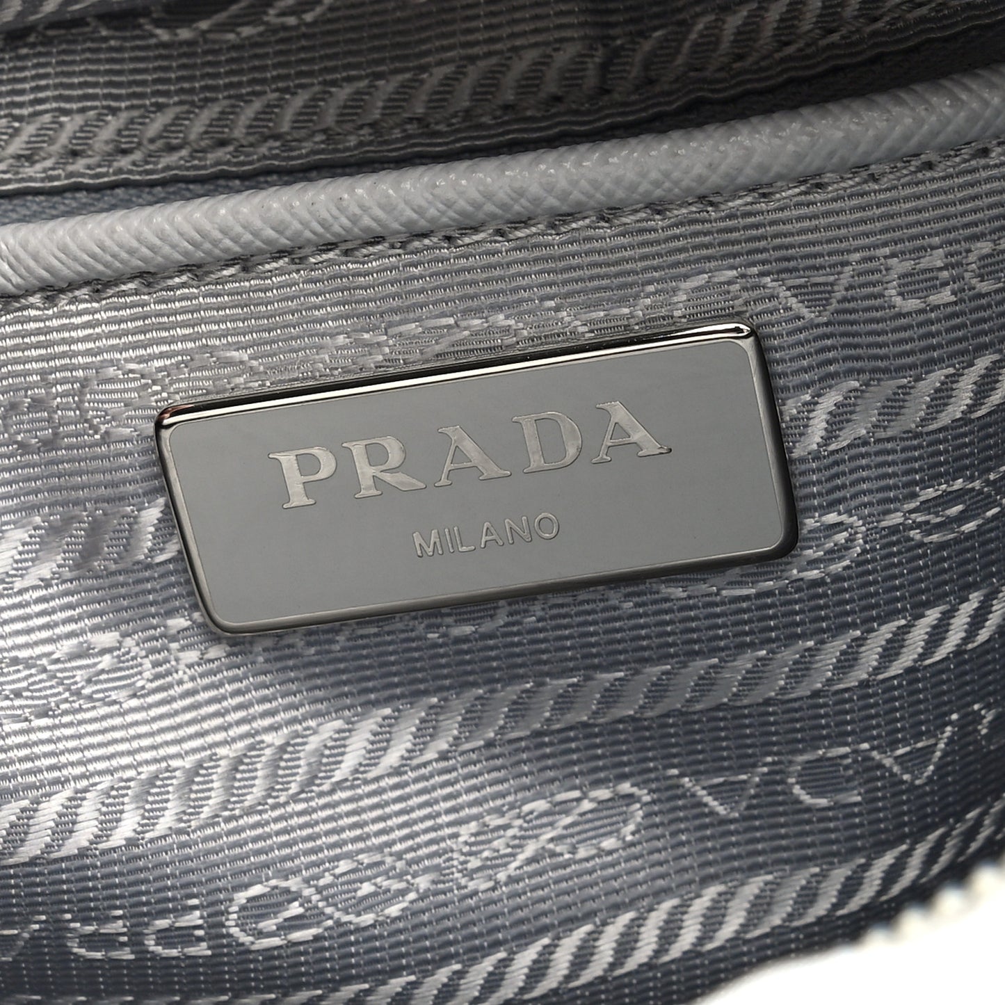 Re-Nylon Vela Saffiano Pocket Double Buckle Messenger Shoulder Bag Fiordaliso