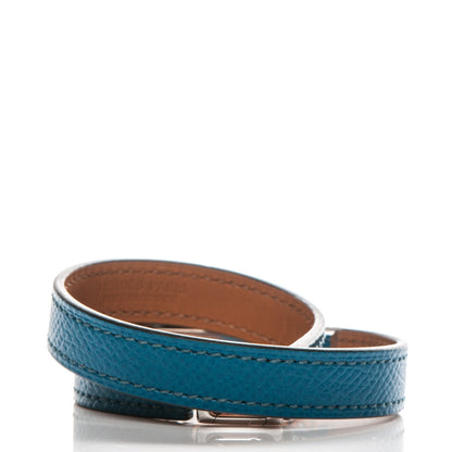 Hermes Epsom Rivale Double Tour Bracelet XS Bleu Izmir 3 of 6