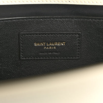 Saint Laurent Grain De Poudre Calfskin Medium Classic Monogram Kate Tassel Satchel Crema Soft 6 of 12