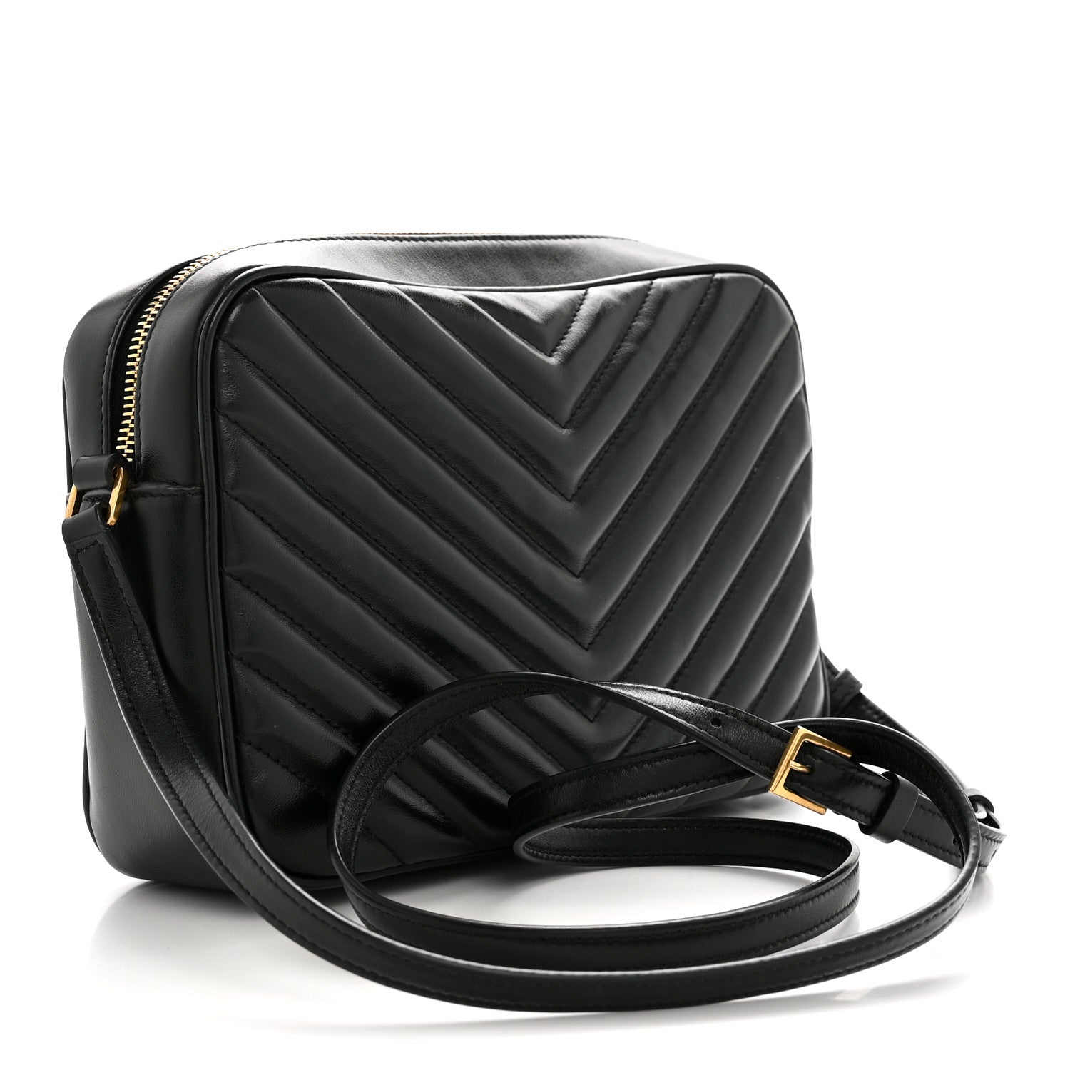 Saint Laurent Calfskin Matelasse Monogram Lou Camera Bag Black 3 of 13