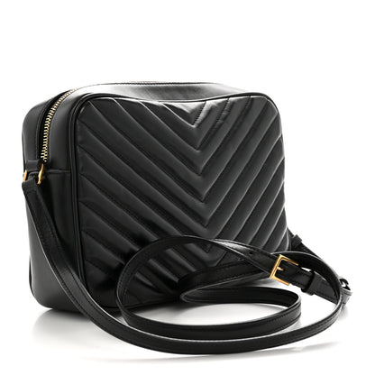 Saint Laurent Calfskin Matelasse Monogram Lou Camera Bag Black 3 of 13