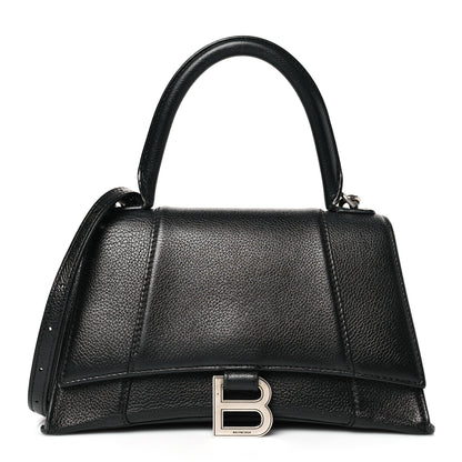 Balenciaga Grained Calfskin Small Hourglass Top Handle Bag Black 1 of 10